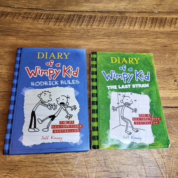 DIary of a WImpy Kid 1 2 Rodrick Rules 3 Last straw 3 books graphic novel kids - Picture 3 of 7